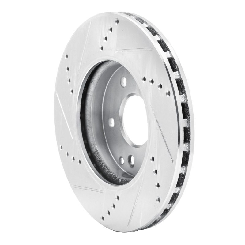 Mercedes-Benz SLK230 Brake Rotor (1) - Front Right - R1 Concepts - Drilled & Slotted - Silver - `96-`15